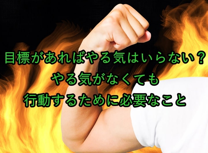 力こぶと燃える炎